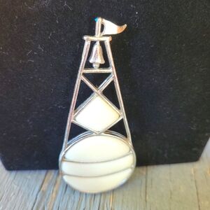 Vintage Nautical Buoy Enamel Brooch Pin